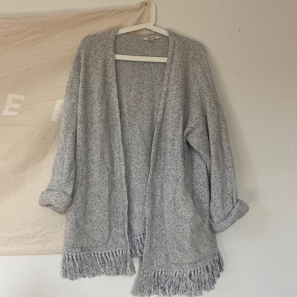 madewell fringe cardigan